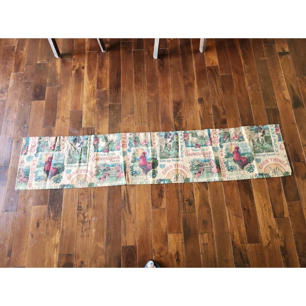 Vtg‎ Fabric Valance Country Farm Cow Pig Cottagecore Joann Kessler 69